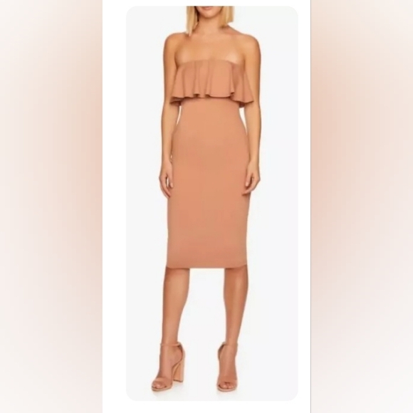 Susan Monaco Strapless Ruffle Dress - Size XL (Malt) - NWT - Picture 1 of 4